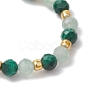 Natural Green Aventurine Beaded Stretch Rings RJEW-JR00867-03-4