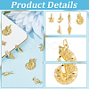 12Pcs 6 Styles Rack Plating Brass Pendants KK-BBC0023-99-6