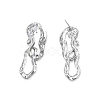 Clear Cubic Zirconia Interlocking Twist Oval Dangle Stud Earrings EJEW-N012-50P-1