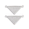 Brass Micro Pave Clear Cubic Zirconia Connector Charms KK-E068-VC480-2