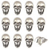 12Pcs Skull Alloy Lapel Pin Backs for Men's Suit JEWB-PH0001-91-1