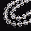 Ombre Effect Dyed Transparent Crackle Glass Beads Strands GLAA-Q111-10MM-08-4