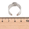 304 Stainless Steel Open Cuff Ring Components STAS-F366-06A-P-2