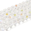 Electroplate Transparent Glass Beads Strands X-EGLA-A035-T10mm-L19-1