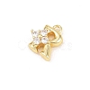 Brass Micro Pave Clear Cubic Zirconia Charms KK-Z151-18G-R-2