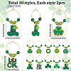 20Pcs 10 Styles Saint Patrick's Day Alloy Enamel  Charm Wine Glass Charms AJEW-SC00046-2