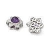 Brass Pave Natural Amethyst Multi-Strand Links KK-D366-01P-H-2