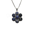 Natural Blue Spot Jasper Flower Pendant Necklaces FO7861-4-1