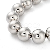 Adjustable Brass Round Beaded Slider Bracelets BJEW-D039-31D-P-2