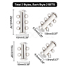 Unicraftale 4Sets 2 Style 304 Stainless Steel Slide Lock Clasps STAS-UN0035-16-3