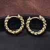 Brass Twisted Rope Chunky Hinged Huggie Hoop Earrings for Women LS-EJEW-P196-25G-4