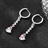 Brass Micro Pave Cubic Zirconia Hoop Dangle Earrings KK-CBA8324-07P-01-1