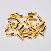 Brass Slide On End Clasp Tubes X-KK-P031-13G-2