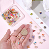 4 Bags Alloy Enamel Alphabet Beads ENAM-SC0007-70-3