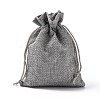 Polyester Imitation Burlap Packing Pouches Drawstring Bags ABAG-R005-14x10-04-3