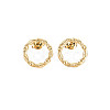 Ion Plating(IP) 304 Stainless Steel Hollow Ring Stud Earrings for Woman X-EJEW-N097-003LG-1