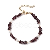 Natural Garnet Chip Beaded Bracelets for Women BJEW-JB11742-05-2
