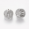 Brass Cubic Zirconia Beads LS-ZIRC-F001-183B-P-2