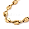 PVD Vacuum Plating 304 Stainless Steel Coffee Bean Chain Bracelet for Men Women BJEW-E031-16G-02-2