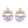 Faceted Transparent Glass Pendants GLAA-T020-18D-1