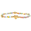 Summer Stainless Steel Heart Alphabet Colorful Glass Seed Beaded Stretch Bracelets for Women JV8929-29-1