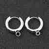 201 Stainless Steel Huggie Hoop Earring Findings STAS-P283-01C-S-1