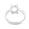 Adjustable 925 Sterling Silver 4 Prongs Ring Settings STER-K179-25P-3