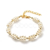 Glass Pearl Braided Beaded Bracelet BJEW-JB08593-1