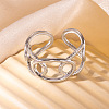 201 Stainless Steel Oval Link Chain Cuff Rings FS-WG16057-26-1