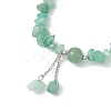 Natural Green Aventurine Chip Beaded Charm Bracelets for Women BJEW-JB12296-03-3