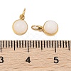 Ion Plating(IP) Natural White Jade Half Round Charms with Jump Ring STAS-A097-05G-02-3