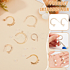 16Pcs 4 Style Brass Ring Stud Earring Findings KK-BC0013-48-4