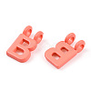 Rack Plating Spray Painted Alloy 2-Loop Link Pendants PALLOY-N176-01B-3