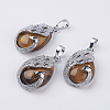 Natural Tiger Eye Pendants G-E442-04K-1