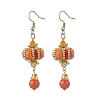 Lantern 304 Stainless Steel Synthetic Imperial Jasper Dangle Earrings EJEW-MZ00609-04-1