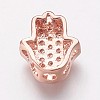 Brass Cubic Zirconia Beads KK-P134-05RG-2