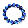 14MM Luminous Handmade Foil Glass Round Beaded Stretch Bracelets LA-CBA41F9-01B-3