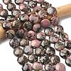 Natural Flat Round Rhodonite Beads Strands G-L246-10-1