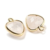 Natural Quartz Crystal Faceted Heart Charms G-Q006-07G-06-2