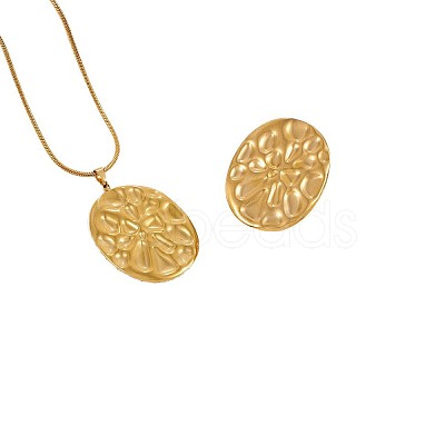 304 Stainless Steel Pendant Necklaces & Rings Sets WG5D3B4-02-1