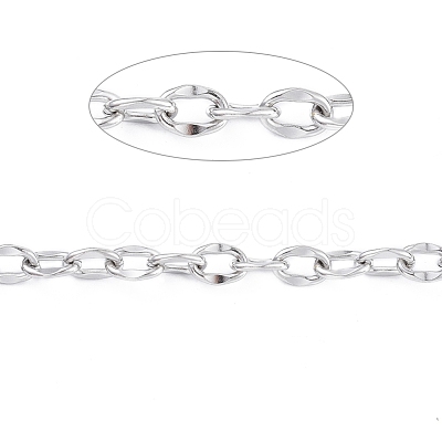 Tarnish Resistant 304 Stainless Steel Dapped Cable Chains CHS-D027-01P-1
