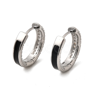 Brass Micro Pave Clear Cubic Zirconia Hoop Earrings EJEW-K276-11P-01-1