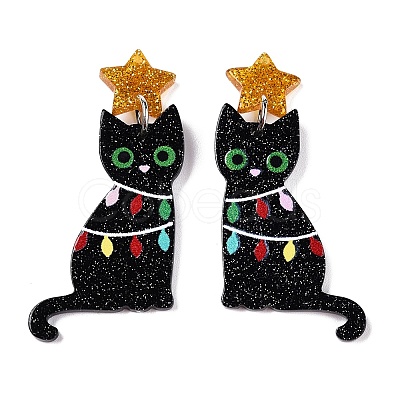 Christmas Themed Acrylic Pendants X-SACR-P023-B02-1