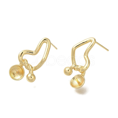Brass Stud Earring Findings KK-K388-13G-1