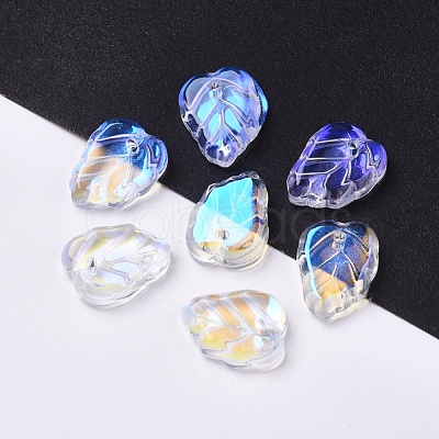 Electroplated Transpaprent Glass Pendants GLAA-H016-15S-1