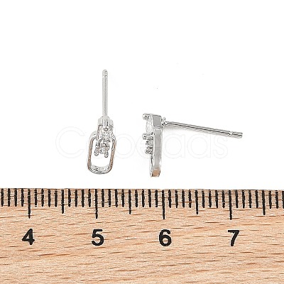 SHEGRACE Brass Micro Pave Cubic Zirconia Stud Earrings XGRQ4N847-727P-1