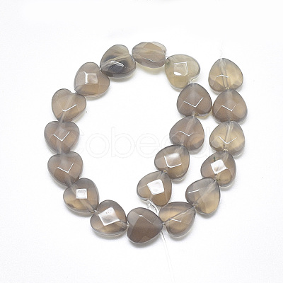 Natural Grey Agate Beads Strands G-S357-E01-08-1