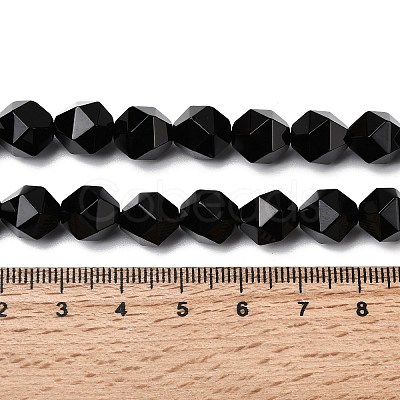 Natural Black Onyx Beads Strands G-Z119-A04-03-1