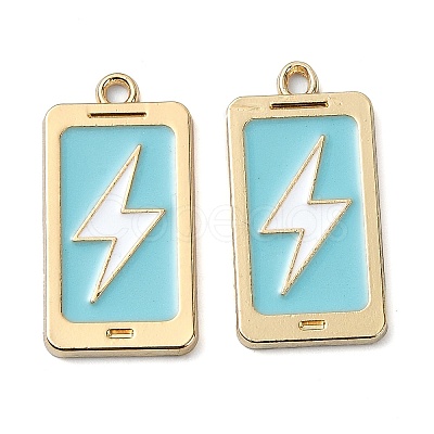 Rack Plating Alloy Enamel Pendants PALLOY-F308-09G-01-1