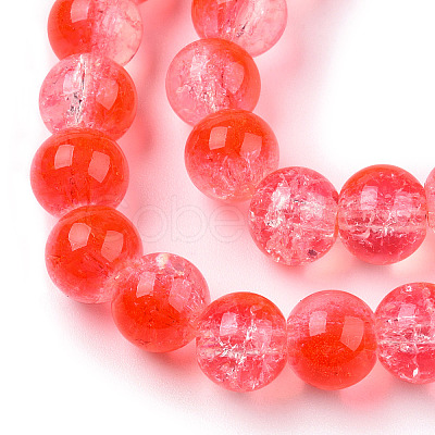 Transparent Crackle Baking Paint Glass Beads Strands DGLA-T003-01B-12-1